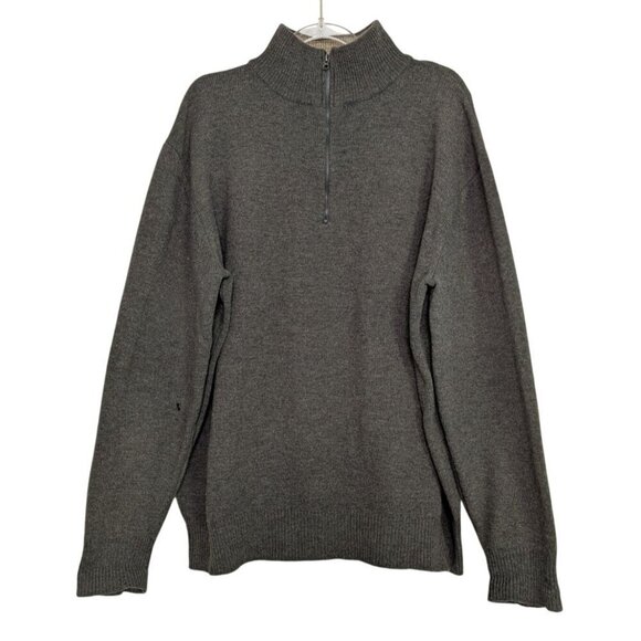 Beretta Lambswool 1/4 Zip Sweater Mens Size XL Dark Green Elbow Patches Pullover - Picture 1 of 16